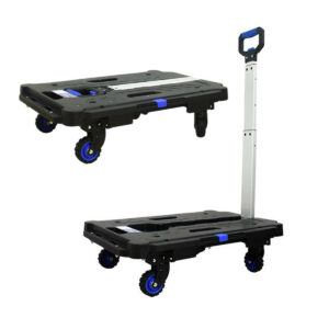 Xe đẩy hàng Nikawa, tải trọng 136kg, kích thước mặt sàn 600mm x 450mm, loại có 4 bánh xe, chất liệu nhựa cao cấp