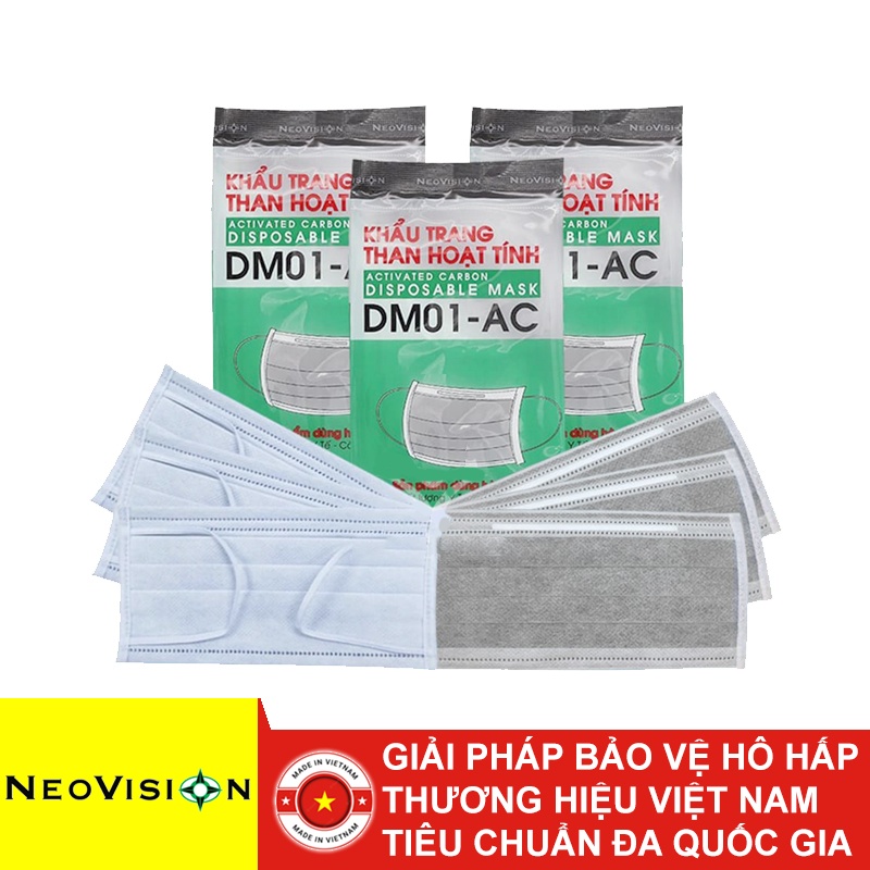 Khẩu trang than hoạt tính dùng 1 lần Neomask DM-01