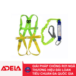 Bộ dây an toàn toàn thân và giảm sóc 1 móc thép Adela H4501+WFL-31