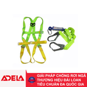 Bộ dây an toàn toàn thân và giảm sóc 2 móc thép Adela H4501+WF-32