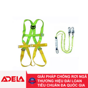 Bộ dây an toàn toàn thân và giảm sóc 2 móc thép Adela H4501+WFL-32