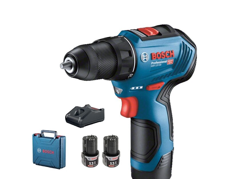 Máy vặn vít pin 8mm 12V Bosch GSR 12V-30 (2pin+1 sạc)