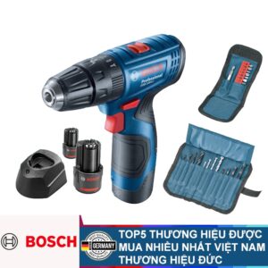 Máy vặn vít pin 12V Bosch GSR 120-LI GEN II (Kèm bộ phụ kiện 2 pin, 1 sạc)