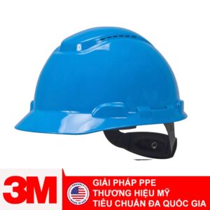 Mũ bảo hộ 3M SecureFit H-703SFV-UV màu xanh, có lỗ thoáng khí, bộ cảm biến UV