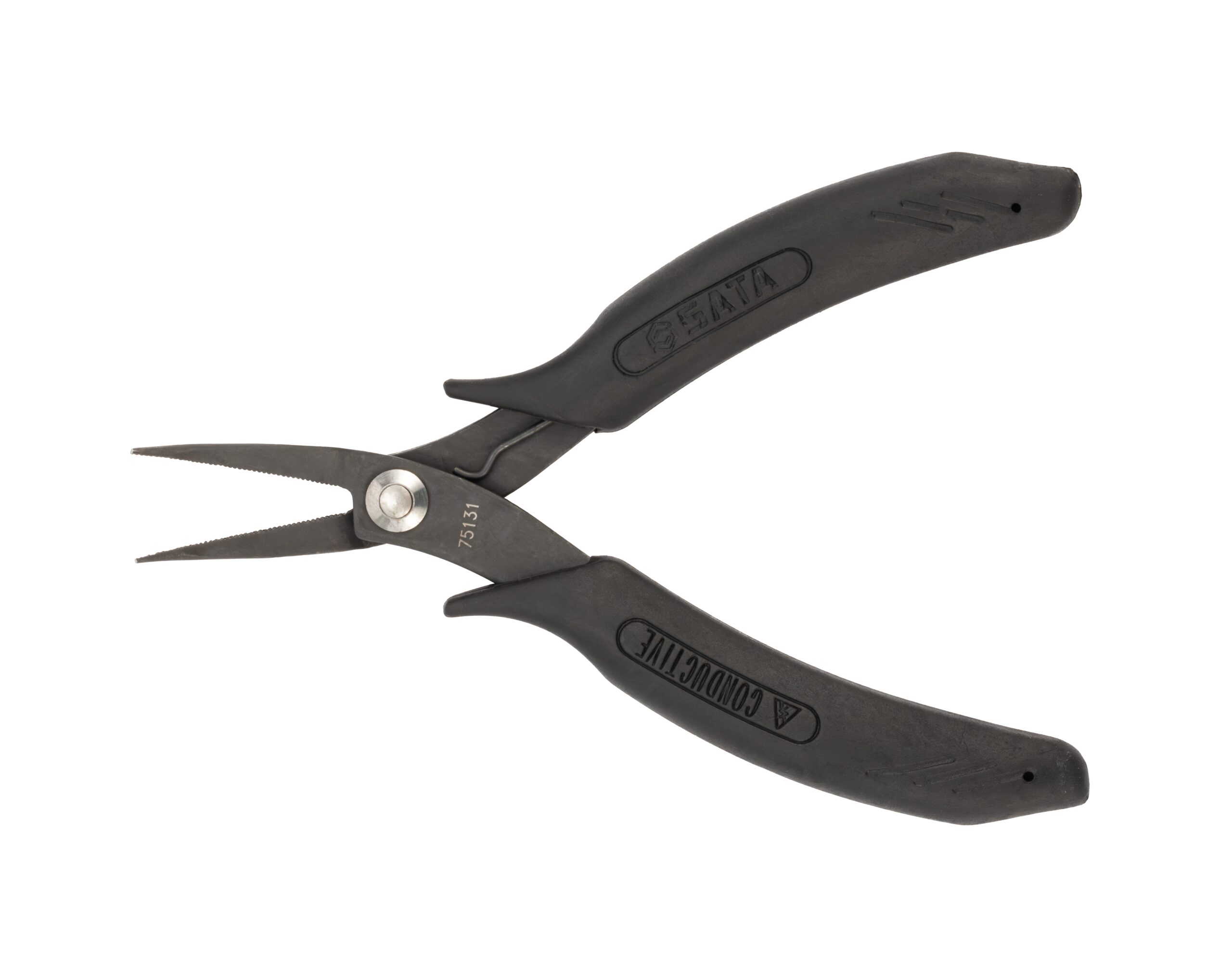 Kìm nhọn mũi cong điện tử 5" SATA 75131 (125mm)