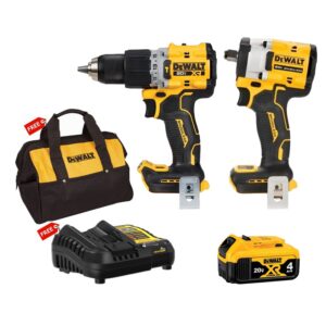 Combo Dewalt - Máy Khoan Pin DCD805 + Máy Vặn ốc DCF921 + Pin 20V4.0Ah Tặng Đế Sạc 4A