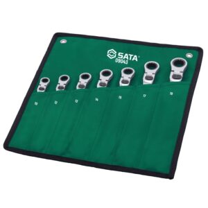 Bộ cờ lê vòng miệng tự động 10-19mm Sata 09043