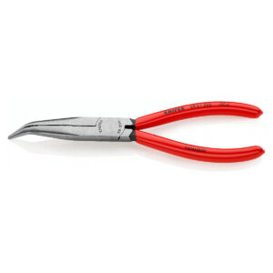 Kìm nhọn, mũi cong 40° KNIPEX 38 21 200 chiều dài 200mm, mạ đen nhám tay cầm bọc nhựa kháng dầu mở