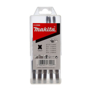 Bộ 5 mũi khoan bê tông TCT loại tiêu chuẩn đuôi gài SDS-Plus Makita D-03888 đường kính mũi 5.5mm-8mm ( Cấp 2 sao )