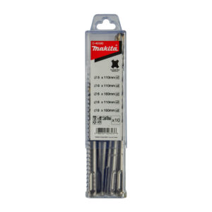 Bộ 10 mũi khoan bê tông TCT đuôi gài SDS-Plus Makita D-40593 đường kính mũi từ 5mm-8mm ( Cấp 2 sao )