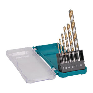 Bộ mũi khoan kim loại HSS-Tin Makita D-77241 hộp 6 mũi, từ 2mm - 6mm, đầu vát 118 độ