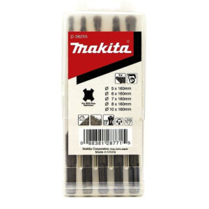 Bộ mũi khoan bê tông 5 chi tiết Makita D-38255 kích thước từ 5mm - 10mm, đuôi gài SDS-Plus