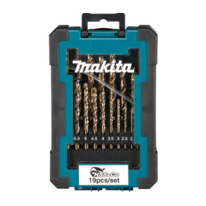 Bộ 19 mũi khoan Inox HSS-Co 5% Makita D-67561 đuôi tròn, kích thước từ 1mm-10mm