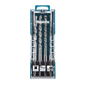 Bộ 4 mũi khoan bê tông TCT loại tiêu chuẩn đuôi gài SDS-Plus Makita D-74728 đường kính mũi từ 6.5mm-12mm ( Cấp 2 sao )