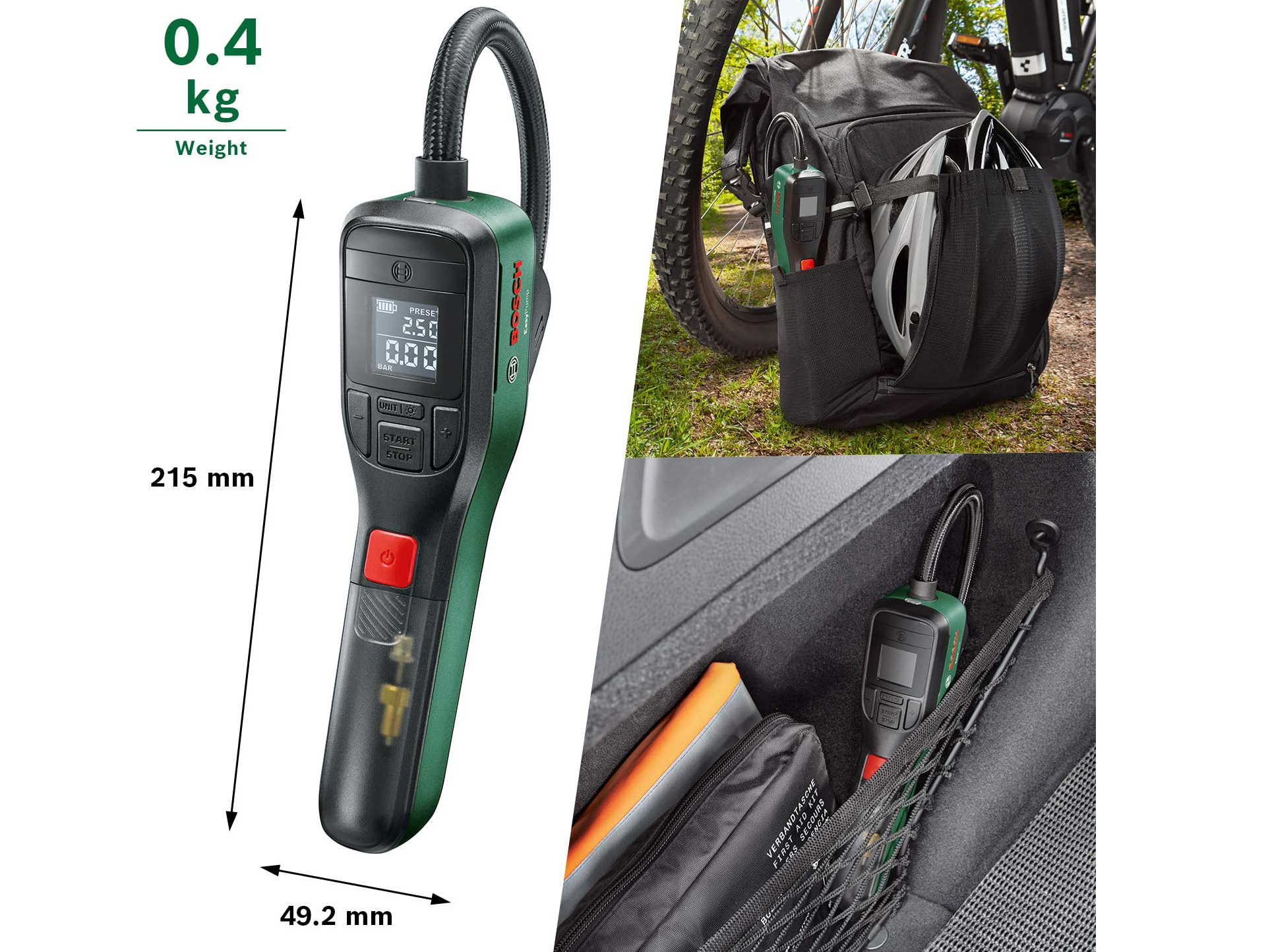 Kích thước máy bơm hơi Máy bơm hơi Bosch 0603947080