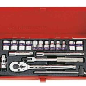 Bộ khẩu hệ 1/4'' 12 cạnh 18 Pc từ 4 - 12mm Kingtony 2019MR