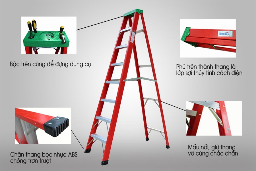 Thang cách điện chữ A Nikawa NKJ-8C - Ảnh 2
