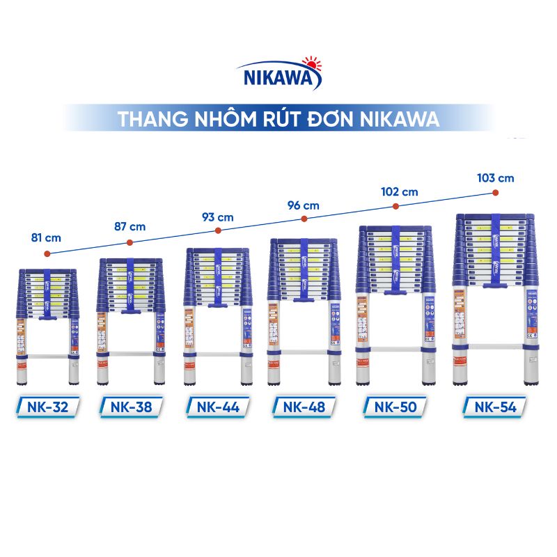 Thang nhôm rút đơn NIKAWA NK-32 - Ảnh 3